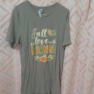 Gray Kids Shirt - Fall in Love with Learning